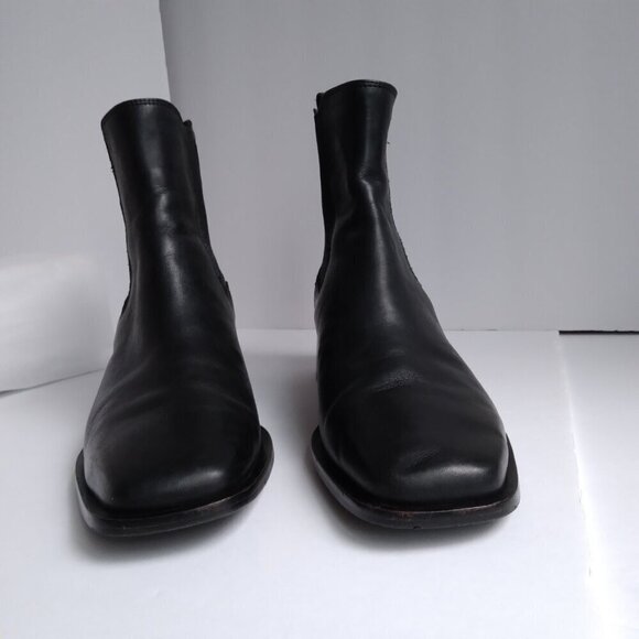 Sam Edelman Black Leather 'Thelma' Square Toe Block Heel Chelsea Boots Sz 6 - Picture 5 of 12